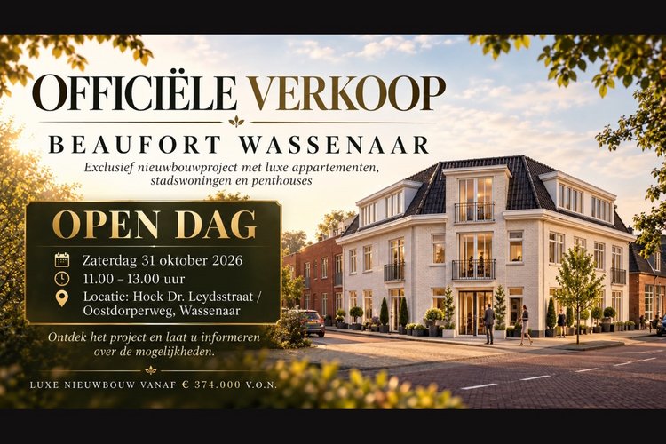 Officiële verkoop Beaufort Wassenaar – Open Dag op 31 oktober